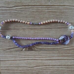 Unique purple/brown beaded necklace